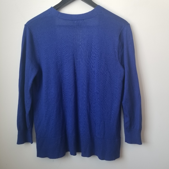 Verve ami women's blue open front fitted cardigan - Picture 2 of 10